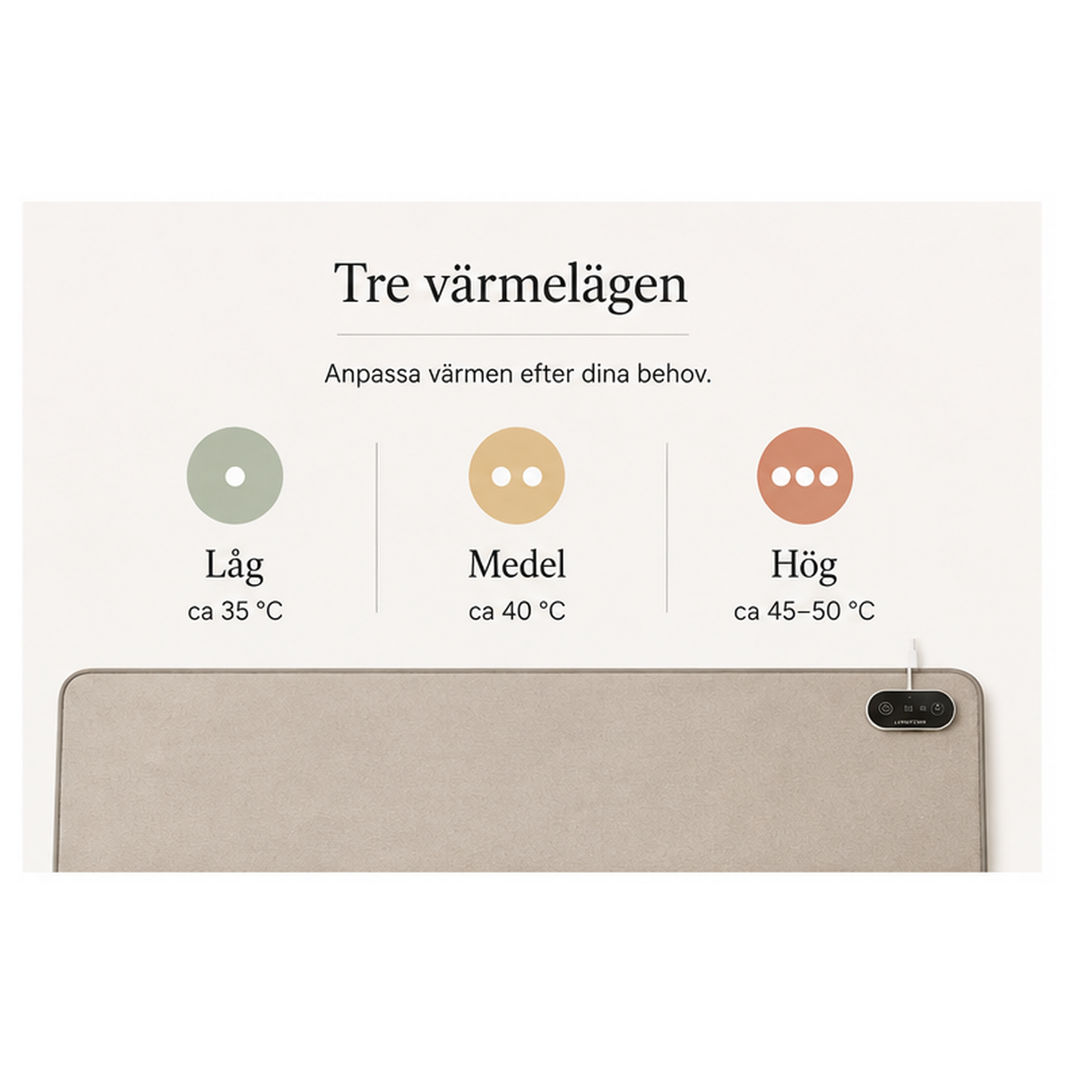 Uppvärmd skrivbordsmatta