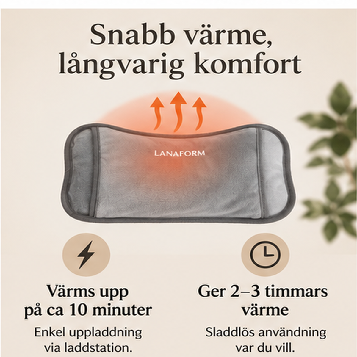 Lanaform uppladdningsbar handvärmare – mjuk värmekudde