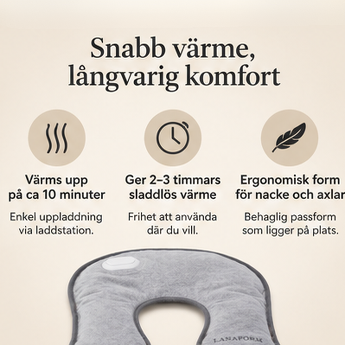 Värmekrage – uppladdningsbar värmedyna för nacke & axlar