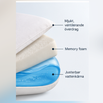 Aqua Comfort – Justerbar vattenkudde med memory foam