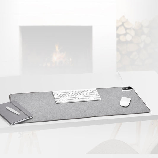Lanaform Heating Desk Pad i grått – leverantörens produktbild